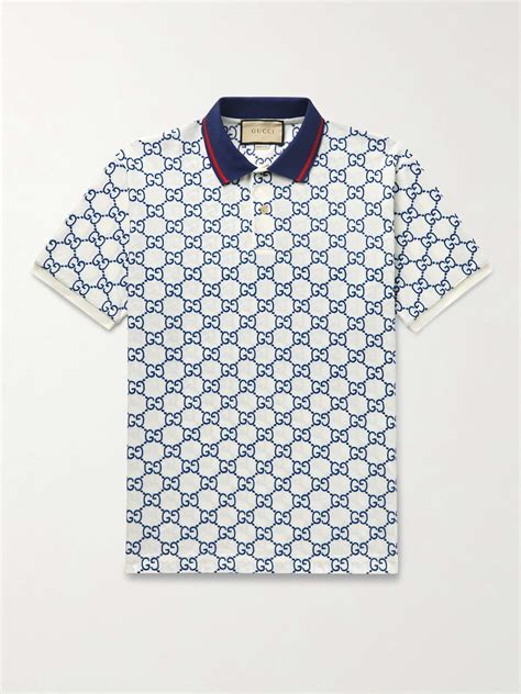 white gucci polo t shirt|Gucci monogram polo shirt.